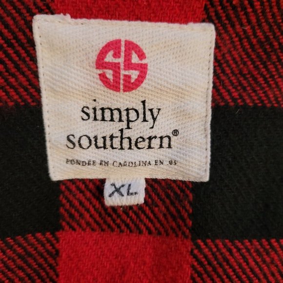 Simply Southern Shirt Jacket Womens XL Buffalo Plaid Flannel Button Up - Picture 7 of 7